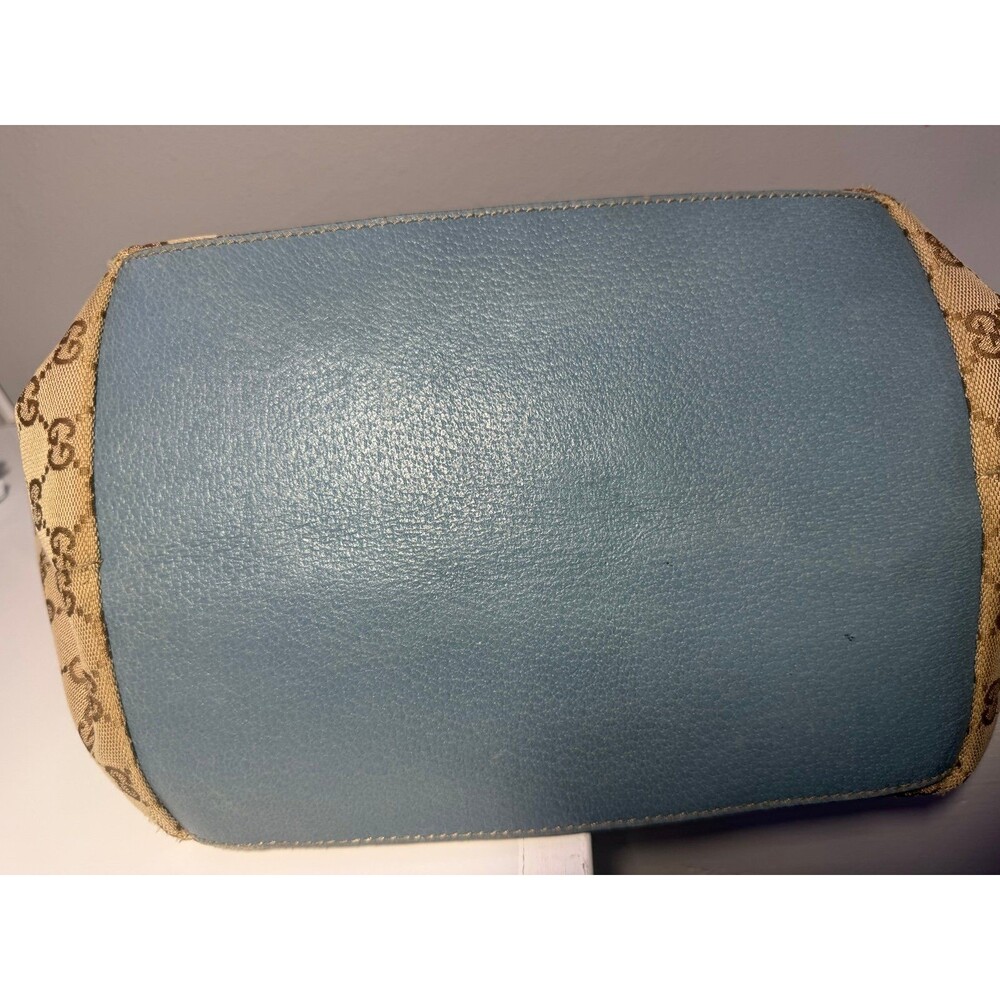 Rare Gucci blue and brown monogram. Pre-loved. Certified on Mercari. - Picture 10 of 14
